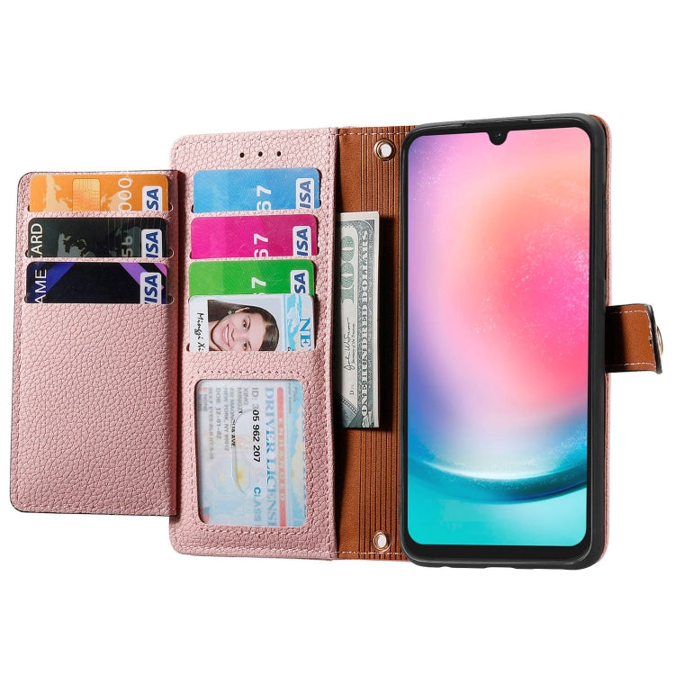 For Samsung Galaxy A24  Love Zipper Lanyard Leather Phone Case
