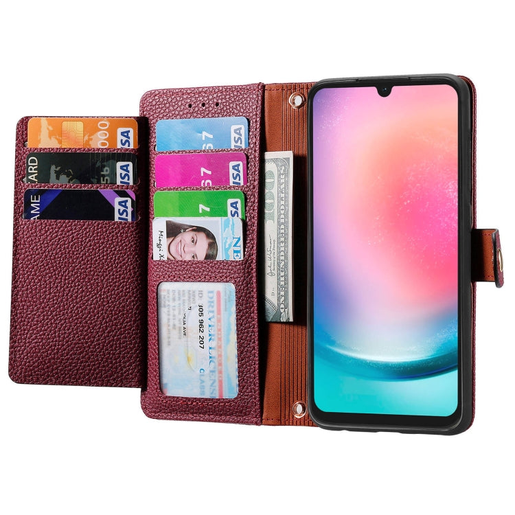 For Samsung Galaxy A24  Love Zipper Lanyard Leather Phone Case