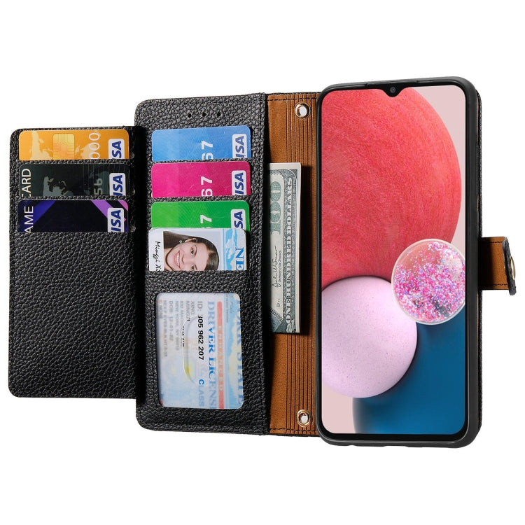 For Samsung Galaxy A13 4G Love Zipper Lanyard Leather Phone Case