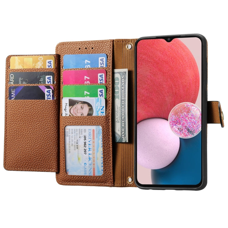 For Samsung Galaxy A13 4G Love Zipper Lanyard Leather Phone Case