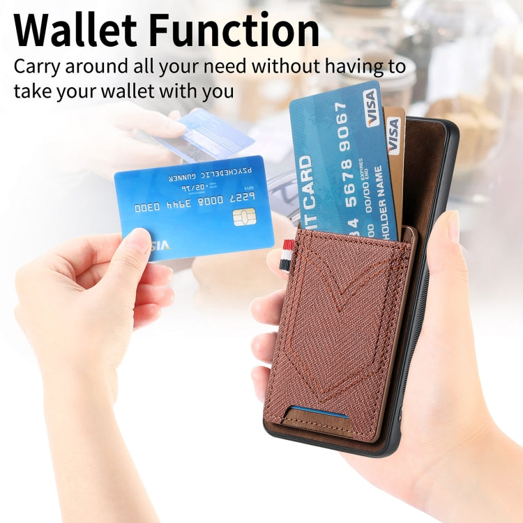 For Samsung Galaxy S25 5G Denim Texture Leather Skin Phone Case with Card Slot