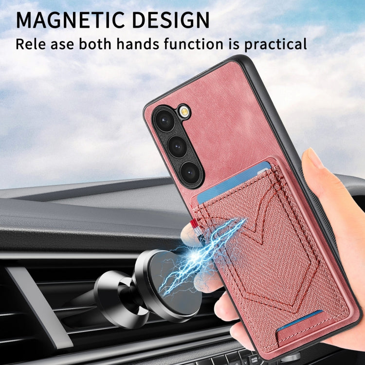 For Samsung Galaxy S25 5G Denim Texture Leather Skin Phone Case with Card Slot