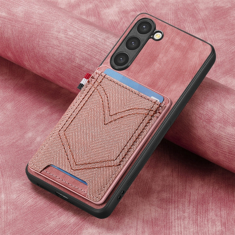 For Samsung Galaxy S25 5G Denim Texture Leather Skin Phone Case with Card Slot