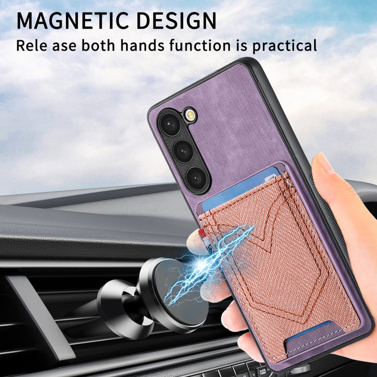 For Samsung Galaxy S25 5G Denim Texture Leather Skin Phone Case with Card Slot