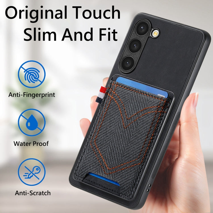 For Samsung Galaxy S25 Ultra 5G Denim Texture Leather Skin Phone Case with Card Slot