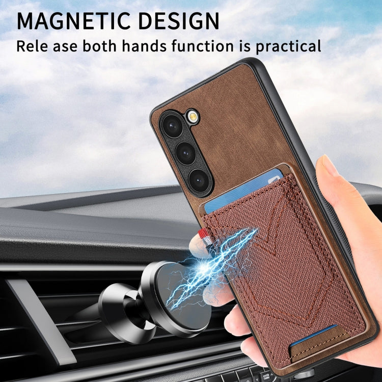 For Samsung Galaxy S25 Ultra 5G Denim Texture Leather Skin Phone Case with Card Slot