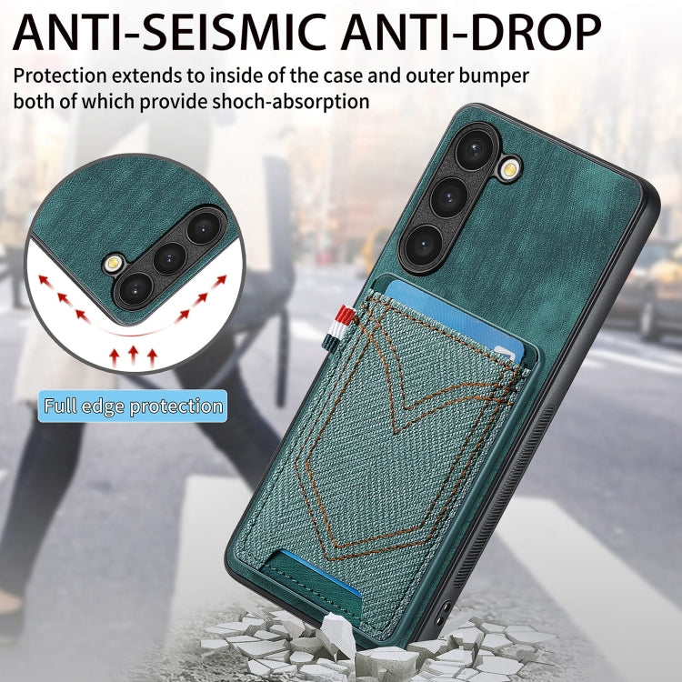 For Samsung Galaxy S25 Ultra 5G Denim Texture Leather Skin Phone Case with Card Slot