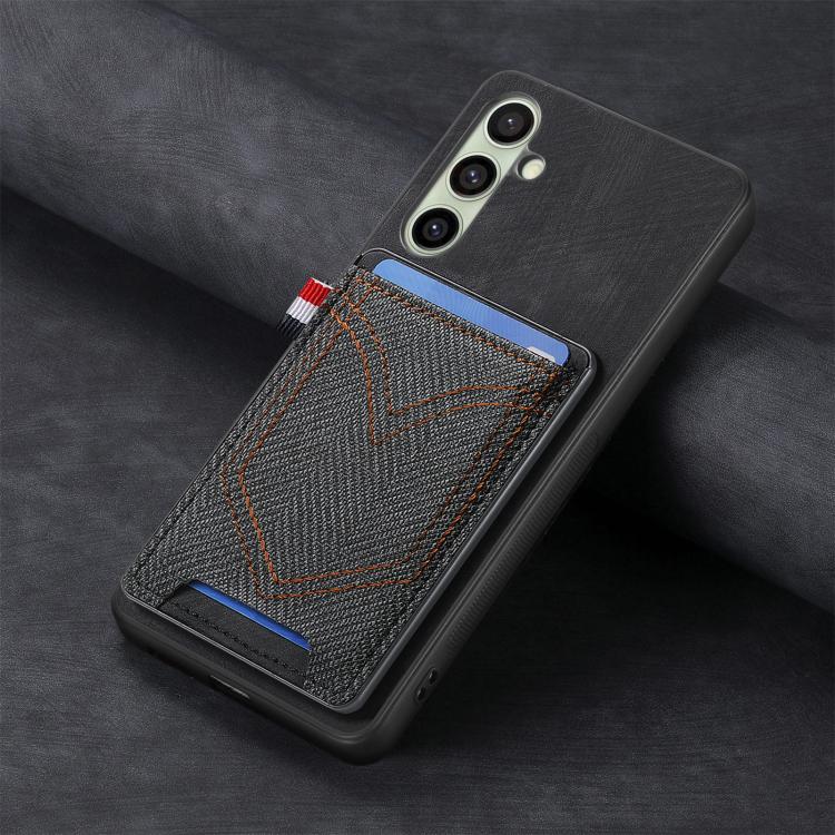 For Samsung Galaxy A56 5G Denim Texture Leather Skin Phone Case with Card Slot