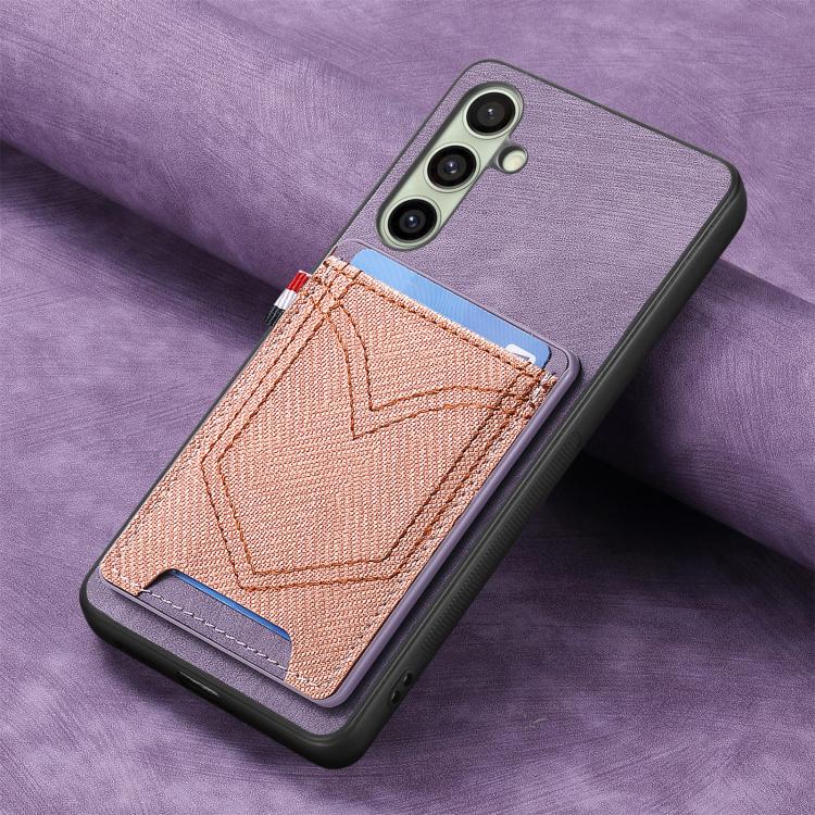 For Samsung Galaxy A56 5G Denim Texture Leather Skin Phone Case with Card Slot