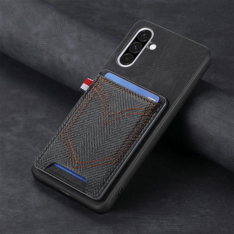 For Samsung Galaxy A36 5G Denim Texture Leather Skin Phone Case with Card Slot