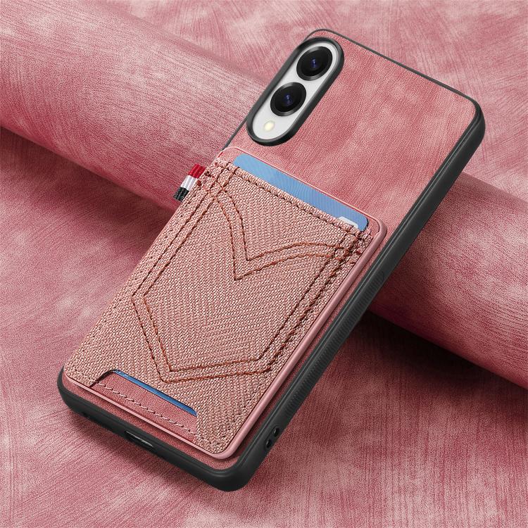 For Samsung Galaxy S25 Edge 5G Denim Texture Leather Skin Phone Case with Card Slot