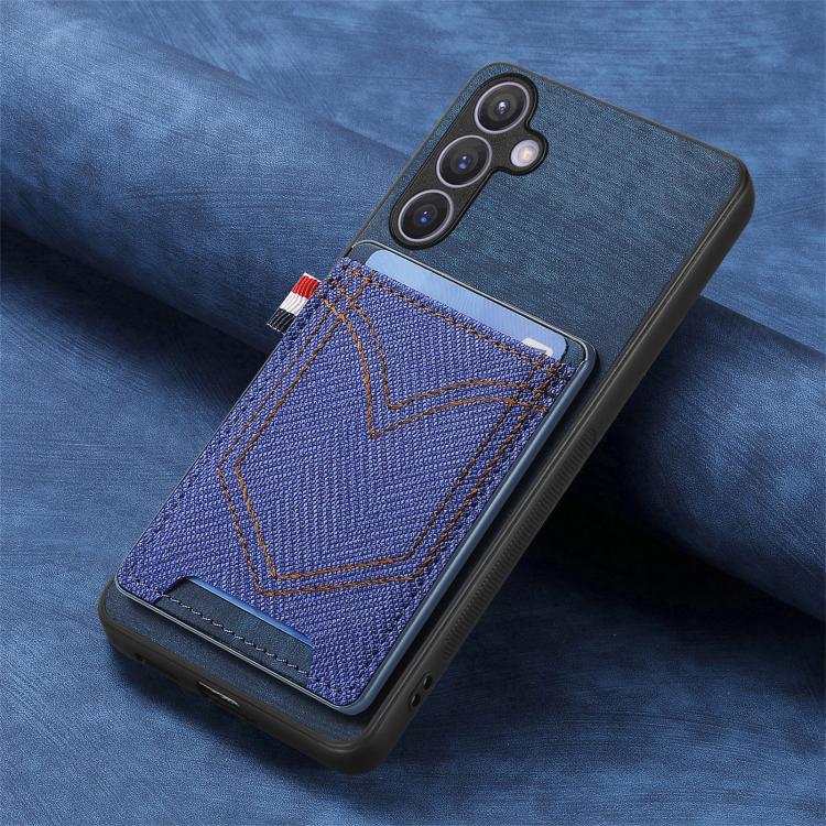 For Samsung Galaxy A37 5G Denim Texture Leather Skin Phone Case with Card Slot