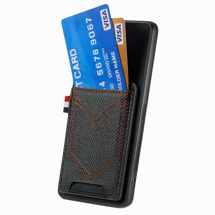 For Samsung Galaxy A57 5G Denim Texture Leather Skin Phone Case with Card Slot