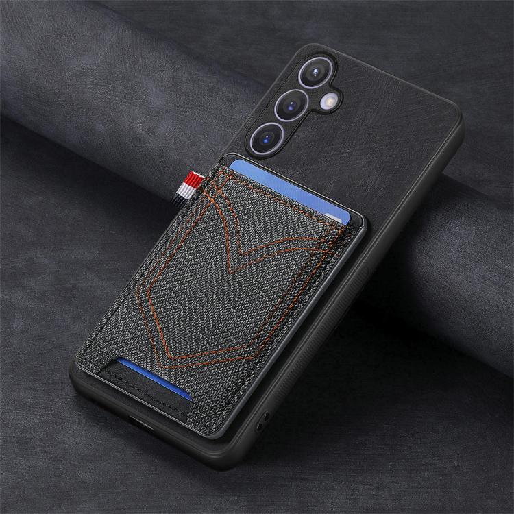 For Samsung Galaxy A57 5G Denim Texture Leather Skin Phone Case with Card Slot