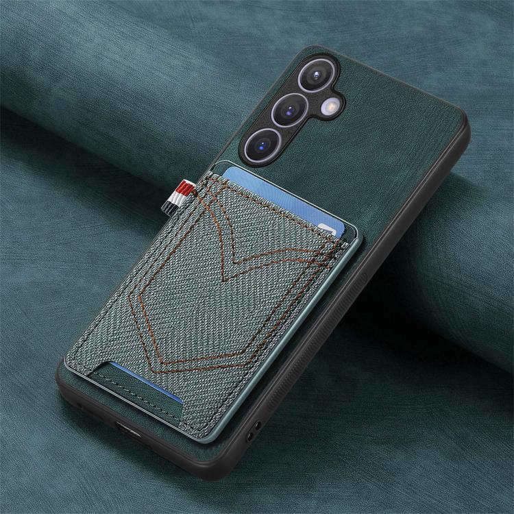 For Samsung Galaxy A57 5G Denim Texture Leather Skin Phone Case with Card Slot