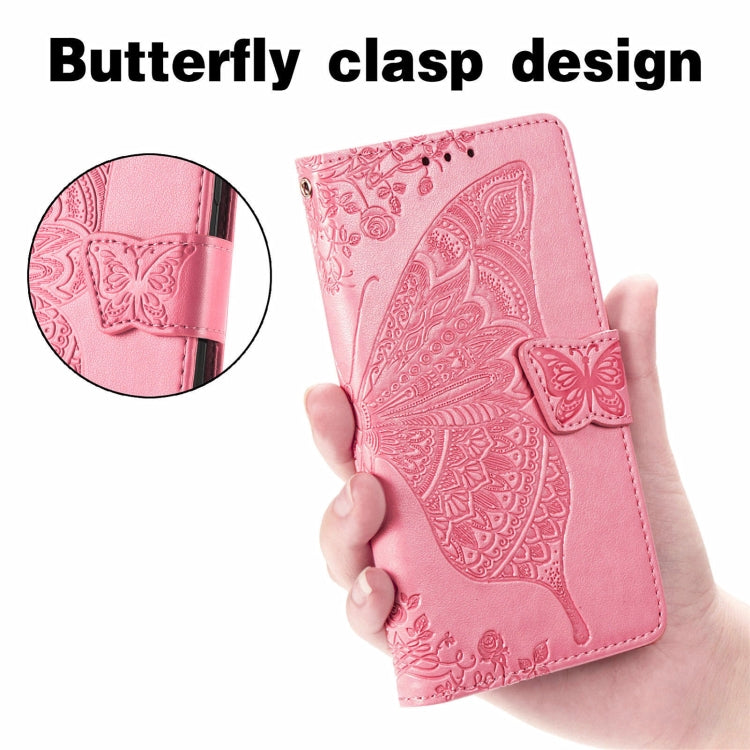 For Samsung Galaxy C55 Butterfly Love Flower Embossed Leather Phone Case