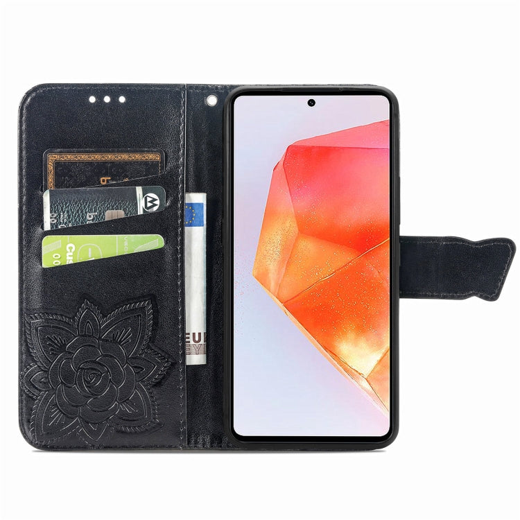 For Samsung Galaxy C55 Butterfly Love Flower Embossed Leather Phone Case