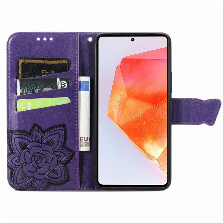 For Samsung Galaxy C55 Butterfly Love Flower Embossed Leather Phone Case