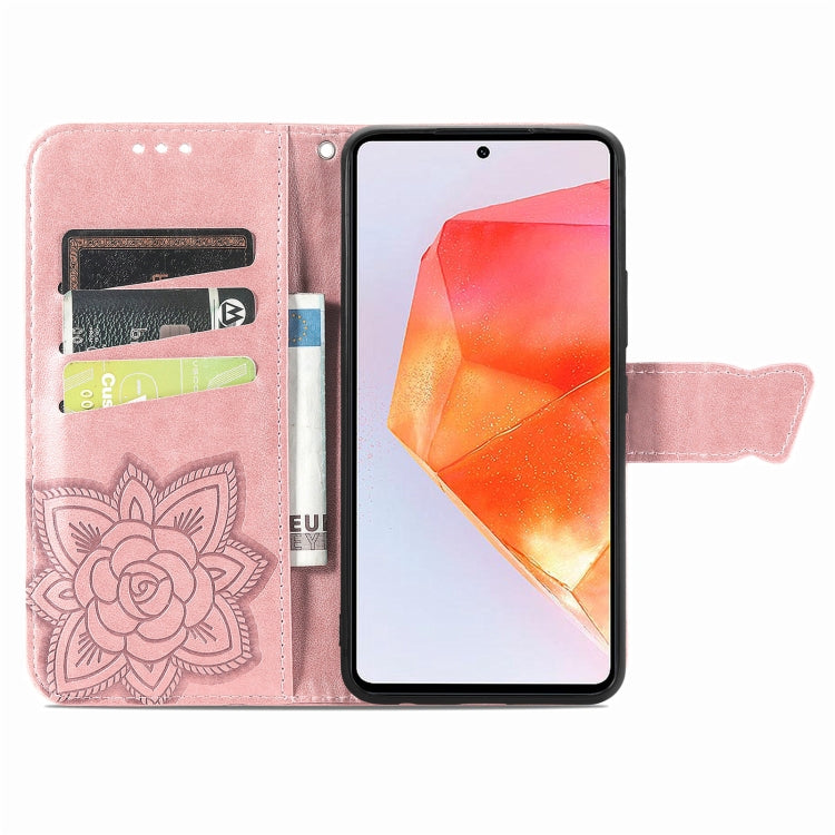 For Samsung Galaxy C55 Butterfly Love Flower Embossed Leather Phone Case