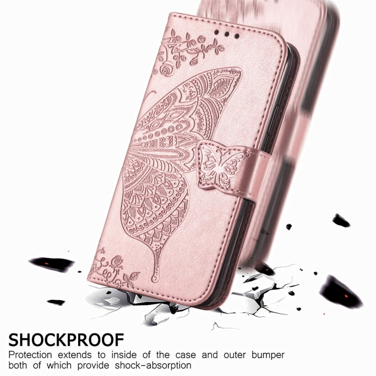 For Samsung Galaxy C55 Butterfly Love Flower Embossed Leather Phone Case
