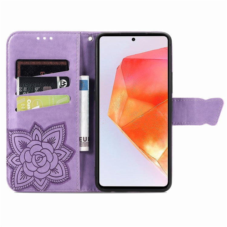 For Samsung Galaxy C55 Butterfly Love Flower Embossed Leather Phone Case