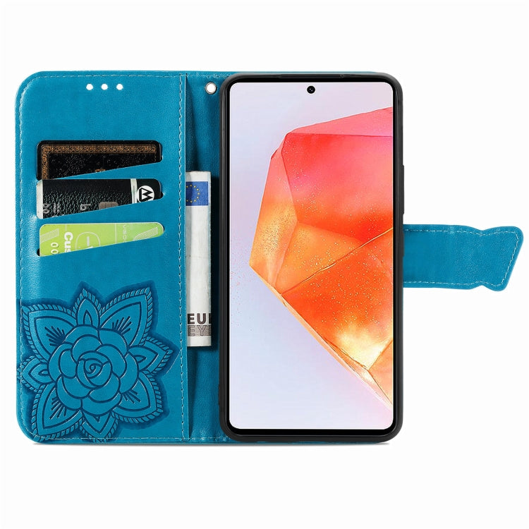For Samsung Galaxy C55 Butterfly Love Flower Embossed Leather Phone Case