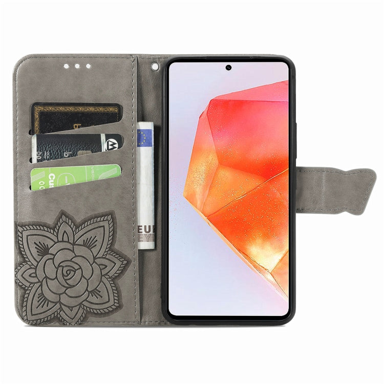 For Samsung Galaxy C55 Butterfly Love Flower Embossed Leather Phone Case