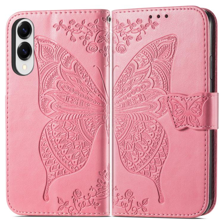For Samsung Galaxy S25 Edge 5G Butterfly Love Flower Embossed Leather Phone Case