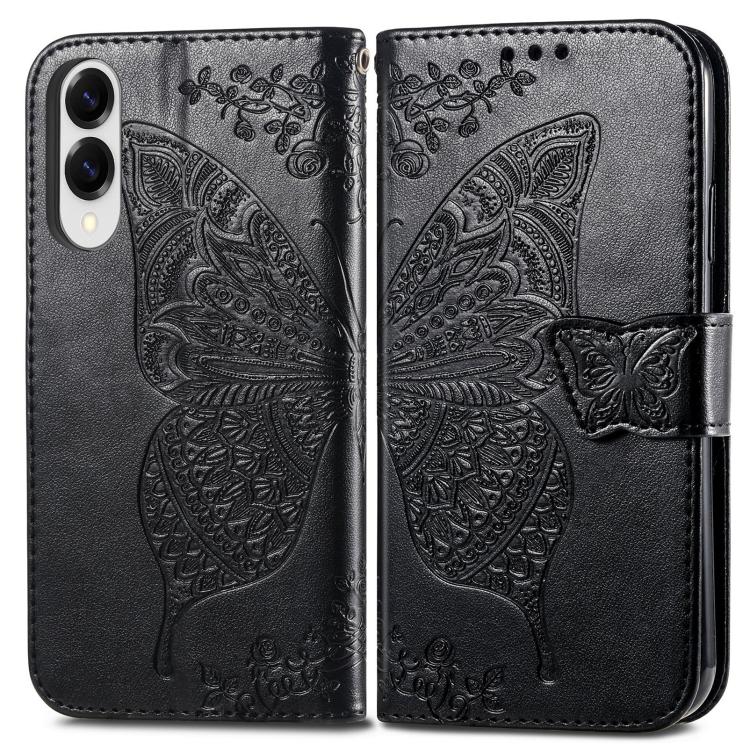 For Samsung Galaxy S25 Edge 5G Butterfly Love Flower Embossed Leather Phone Case