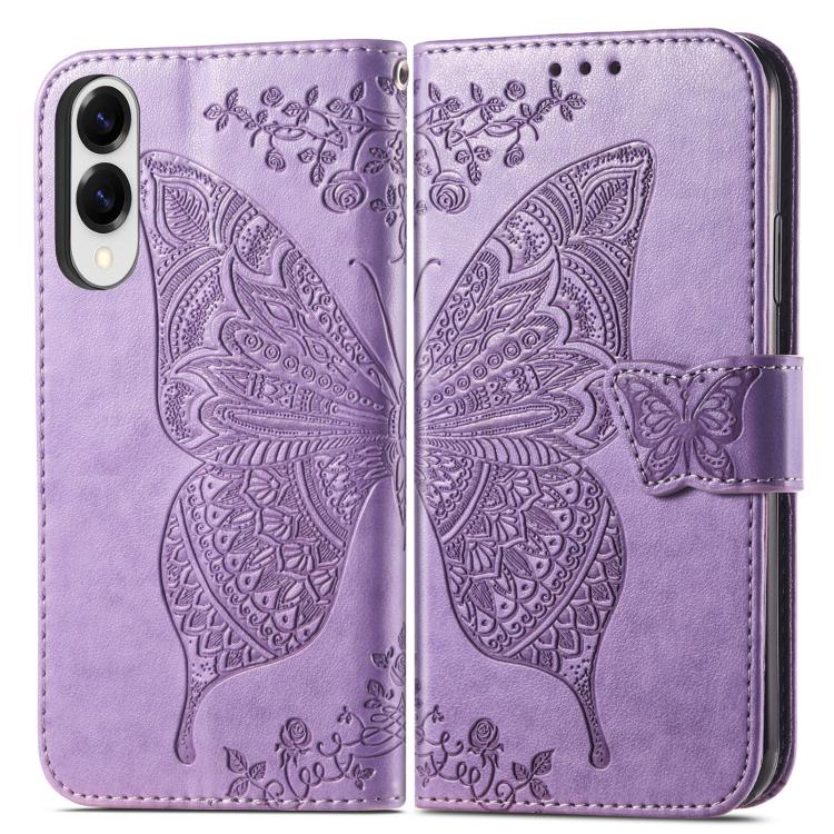For Samsung Galaxy S25 Edge 5G Butterfly Love Flower Embossed Leather Phone Case