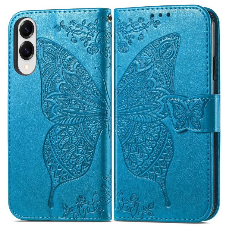For Samsung Galaxy S25 Edge 5G Butterfly Love Flower Embossed Leather Phone Case