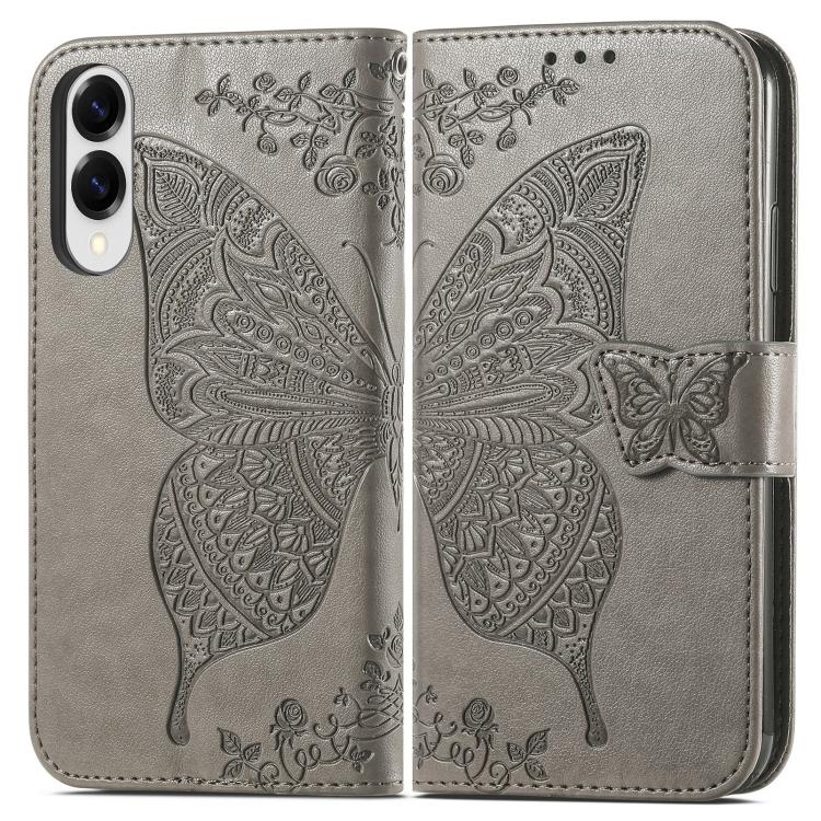 For Samsung Galaxy S25 Edge 5G Butterfly Love Flower Embossed Leather Phone Case