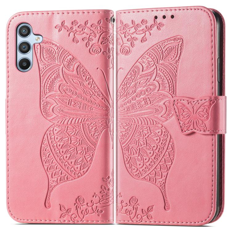 For Samsung Galaxy A26 Butterfly Love Flower Embossed Leather Phone Case