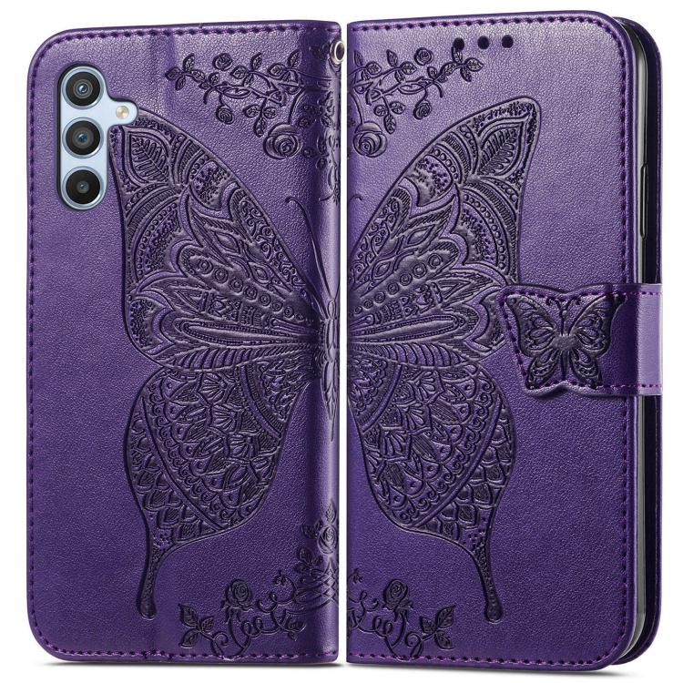 For Samsung Galaxy A26 Butterfly Love Flower Embossed Leather Phone Case
