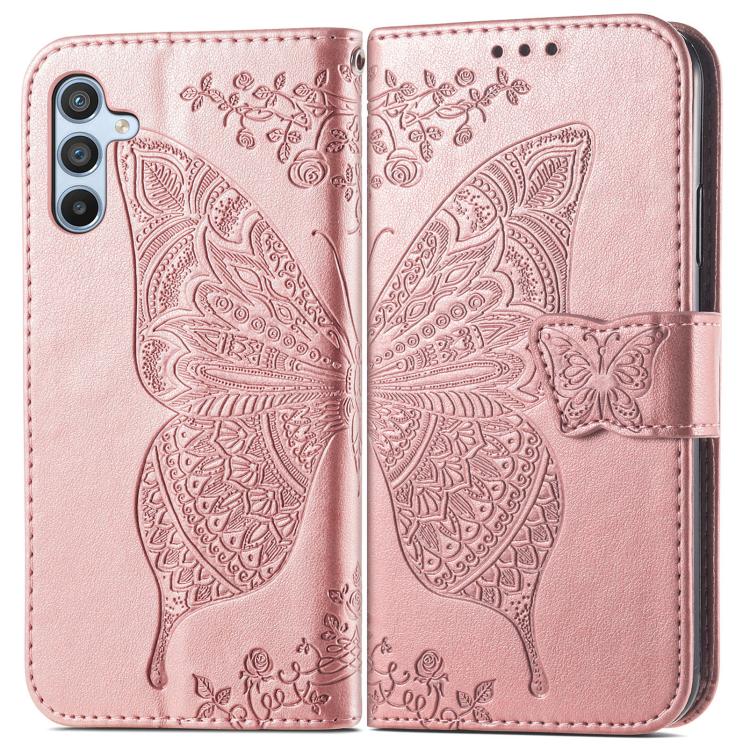 For Samsung Galaxy A26 Butterfly Love Flower Embossed Leather Phone Case