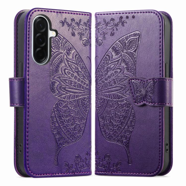 For Samsung Galaxy A36 5G Butterfly Love Flower Embossed Leather Phone Case