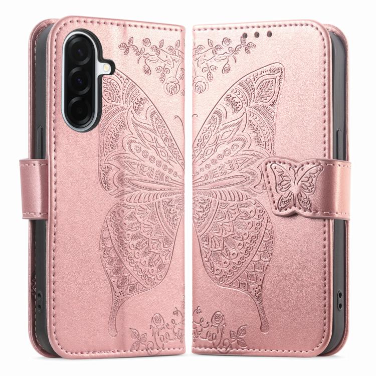 For Samsung Galaxy A56 5G Butterfly Love Flower Embossed Leather Phone Case