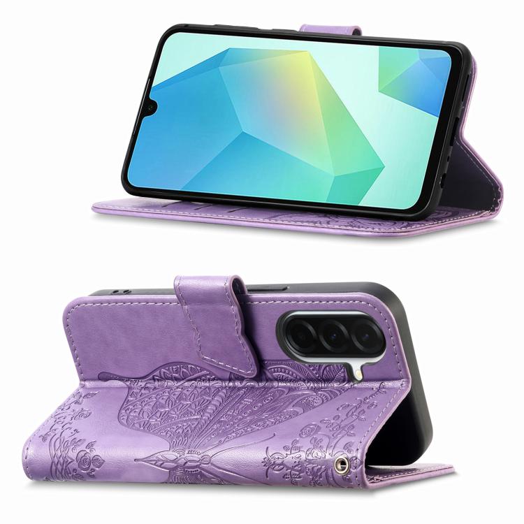 For Samsung Galaxy A56 5G Butterfly Love Flower Embossed Leather Phone Case