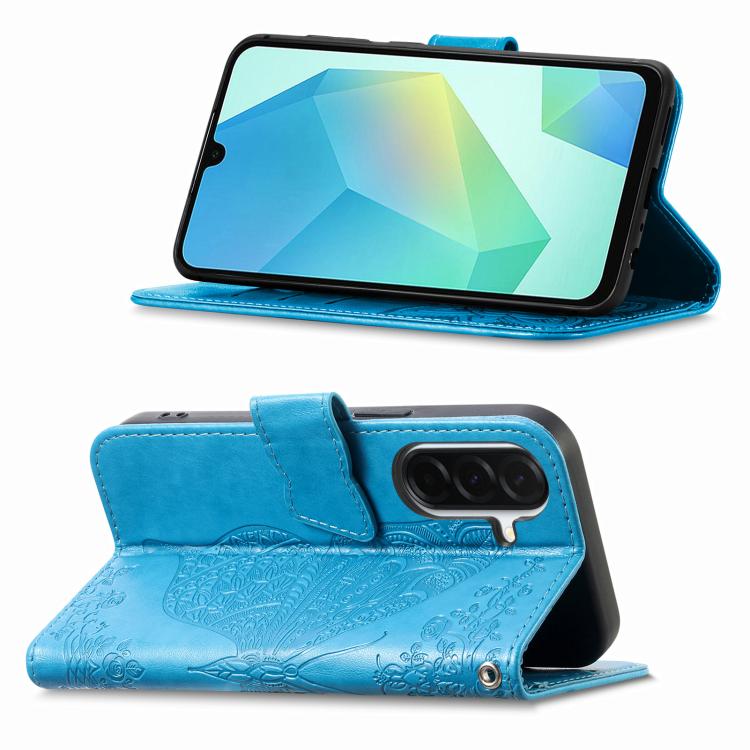 For Samsung Galaxy A56 5G Butterfly Love Flower Embossed Leather Phone Case