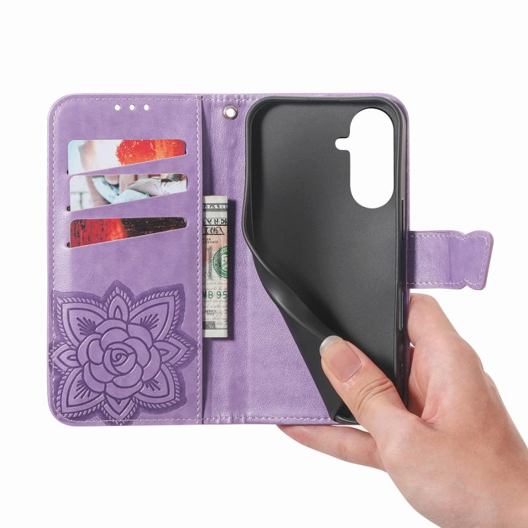 For Samsung Galaxy A37 5G Butterfly Love Flower Embossed Leather Phone Case