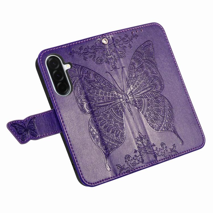 For Samsung Galaxy A57 5G Butterfly Love Flower Embossed Leather Phone Case