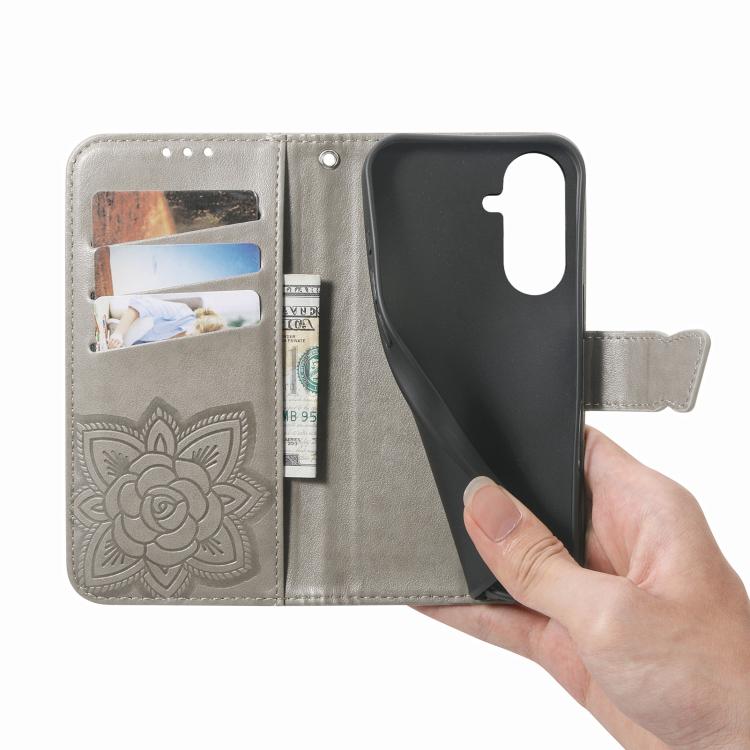 For Samsung Galaxy A57 5G Butterfly Love Flower Embossed Leather Phone Case
