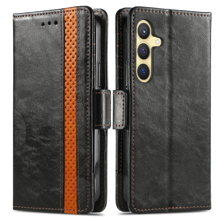 For Samsung Galaxy S25+ 5G CaseNeo Splicing Dual Magnetic Buckle Leather Phone Case