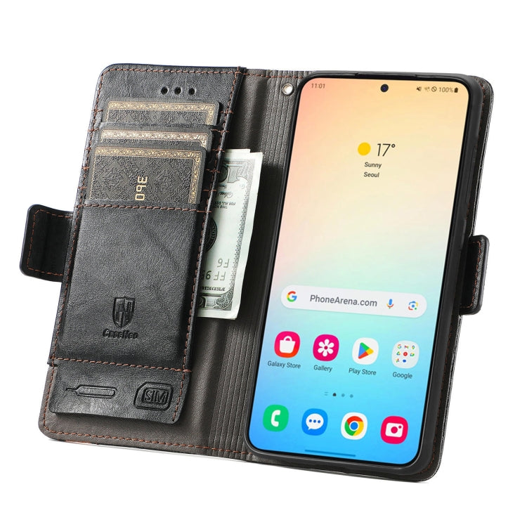 For Samsung Galaxy S25+ 5G CaseNeo Splicing Dual Magnetic Buckle Leather Phone Case