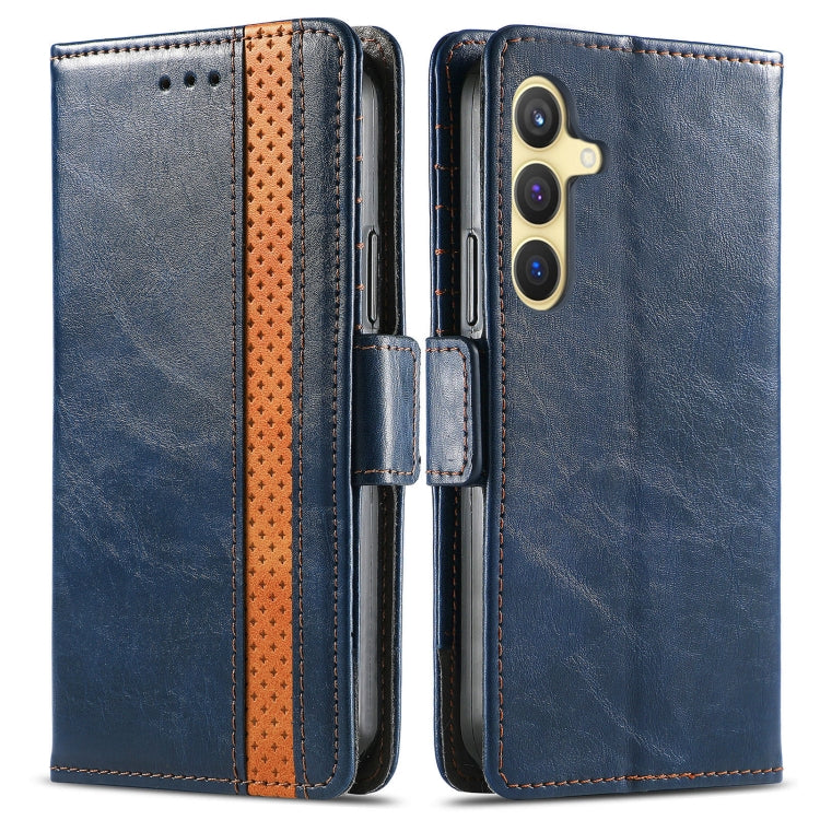 For Samsung Galaxy S25+ 5G CaseNeo Splicing Dual Magnetic Buckle Leather Phone Case