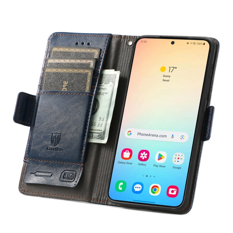 For Samsung Galaxy S25+ 5G CaseNeo Splicing Dual Magnetic Buckle Leather Phone Case
