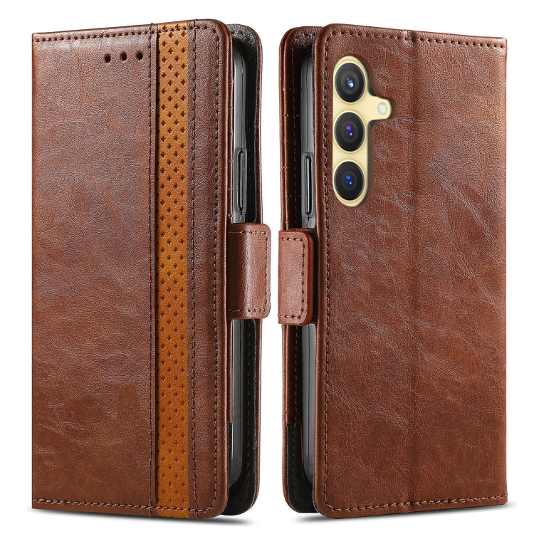 For Samsung Galaxy S25+ 5G CaseNeo Splicing Dual Magnetic Buckle Leather Phone Case