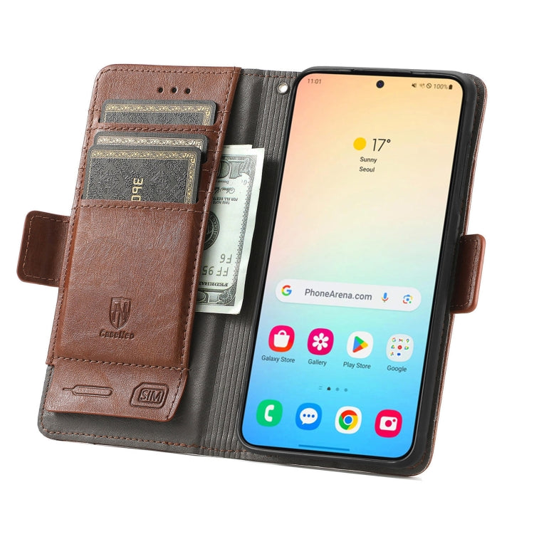 For Samsung Galaxy S25+ 5G CaseNeo Splicing Dual Magnetic Buckle Leather Phone Case