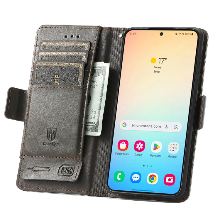 For Samsung Galaxy S25+ 5G CaseNeo Splicing Dual Magnetic Buckle Leather Phone Case