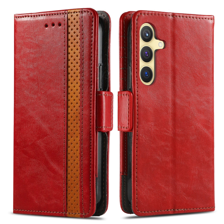 For Samsung Galaxy S25+ 5G CaseNeo Splicing Dual Magnetic Buckle Leather Phone Case